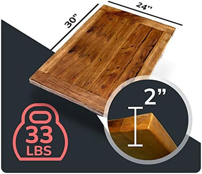 Reclaimed Wood Table Top - Rustic Recycled Solid Wooden Piece Perfect for Signs, Counters, Kitchens Table Tops (Reclaimed Wood Tabletop with Breadboard Ends, 24" x 30")