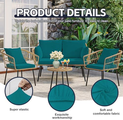 14Pcs Patio Cushion Covers, Outdoor Stretch Cushion Covers, Washable