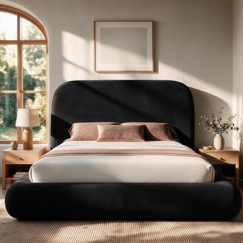 YITAHOME King Size Bed Frame,Soft Cloud Bed with Footboard, Rounded Corners