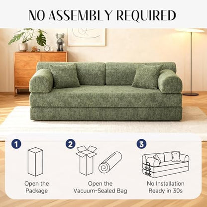78.8" Convertible Sofa Bed, High Back Boneless Couch for Living Room