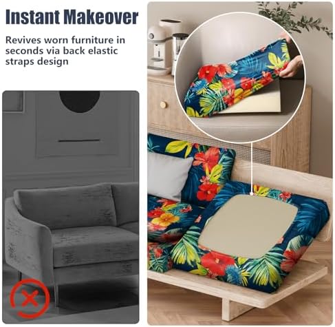 8Pcs Outdoor Cushion Covers, Stretch Patio Furniture Couch Chair Slipcovers