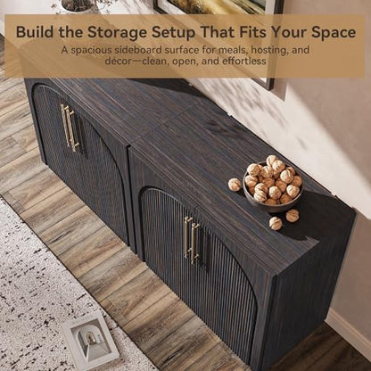Sideboard Buffet Cabinet with Storage,Credenza with Fluted Doors