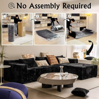 Boneless Couch Modular Sectional Sofa Cloud Corduroy Couch