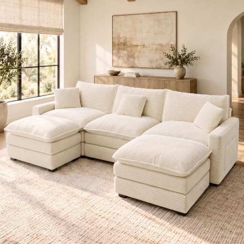 108 Inch Cloud Couch Sectional, U Shaped Modular Sectional Sofa