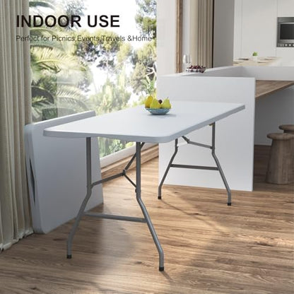 6FT Folding Tables for Camping Party Picnic, School, 10 Pack, White