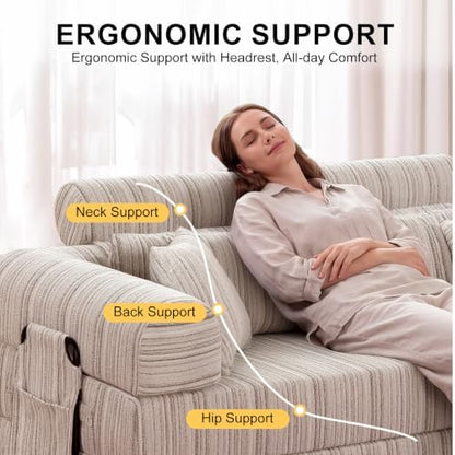 79" Convertible Sofa Bed,High Backrest Boneless Couch for Living Room