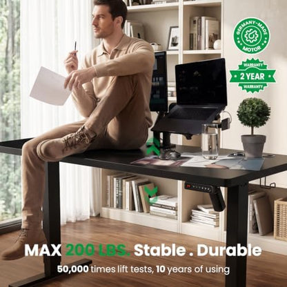 SIAGO 63 x 24 Inch Electric Standing Desk with Single Monitor Stand
