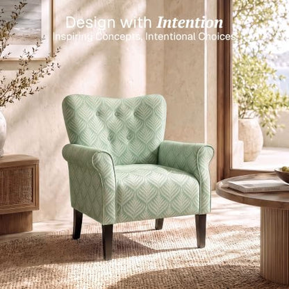 BELLEZE Upholstered Accent Chair - Frond Green