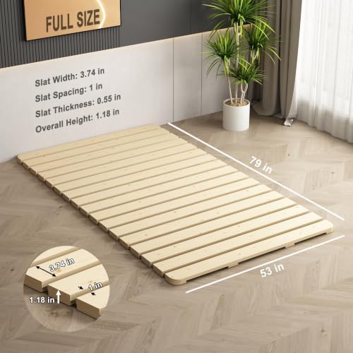 Foldable Floor Bed Frame for Japanese Futon Mattress Full Size