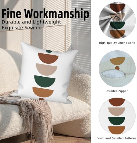 Bohemian Abstract Throw Pillow Covers 26"x26" Set of 4, Boho Minimalist Geometric Leaves Cushion Cover for Sofa Chair Couch Bed Office Garden Patio Farmhouse Indoor Outdoor Decorative