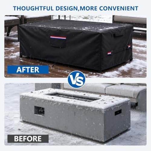 Outdoor Rectangular Fire Pit Cover for 56 Inch Firepit Table,56"Lx27"Wx15"H