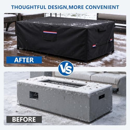 Outdoor Rectangular Fire Pit Cover for 56 Inch Firepit Table,56"Lx27"Wx15"H