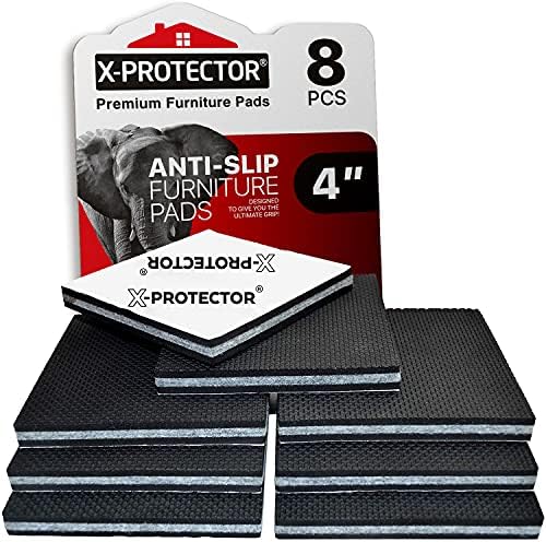 Non Slip Furniture Pads X-PROTECTOR - 8 PCS 4" - Premium Furniture Grippers