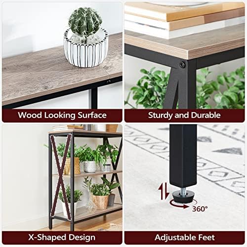 MAHANCRIS 31.5" Sofa Table, Industrial Console Table, 3-Tier Entryway Table