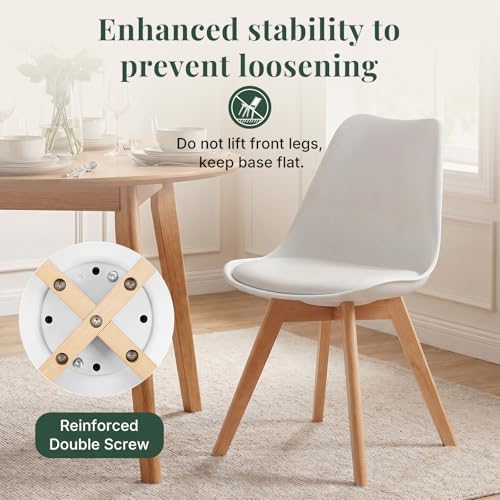 Dining Chairs Set of 4, PU Leather Padded Seat for Living Room