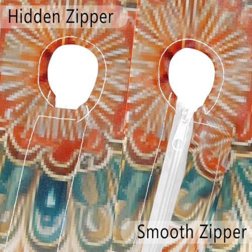 Mandala Outdoor Round Fitted Tablecloth with Umbrella Hole Zipper 45-56