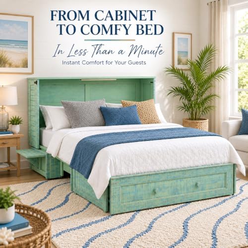 Night & Day Furniture Poppy Skye with Mattress Murphy Cabinet Bed, Queen,