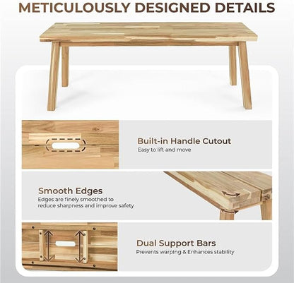 ARROWSTONE Solid Wood Bench for Entryway, Bed Bench, Dining, Plant Stand - Wooden Bench Indoor (47 inches)
