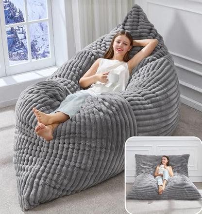 Hobestluk Adult Bean Bag Chair 3 in 1 Convertible Large Bean Bag Sofa