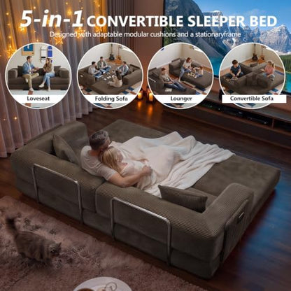 78.8" Boneless Couch for Living Room, Futon Sleeper Sofa Bed