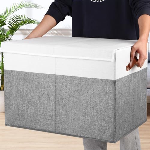 Large Toy Storage Box with Lid, Toy Chest Bin Boxes Basket with Dividers