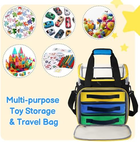 Rexmica 4 Packs Toy Storage Organizer Pouch Bag Compatible with Lego Brick