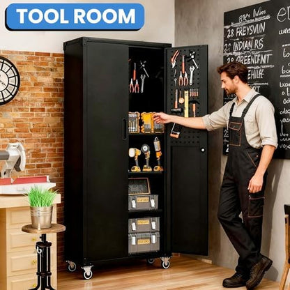 Metal Storage Cabinet for Garage, Tool Cabinet, Utility Cabinet