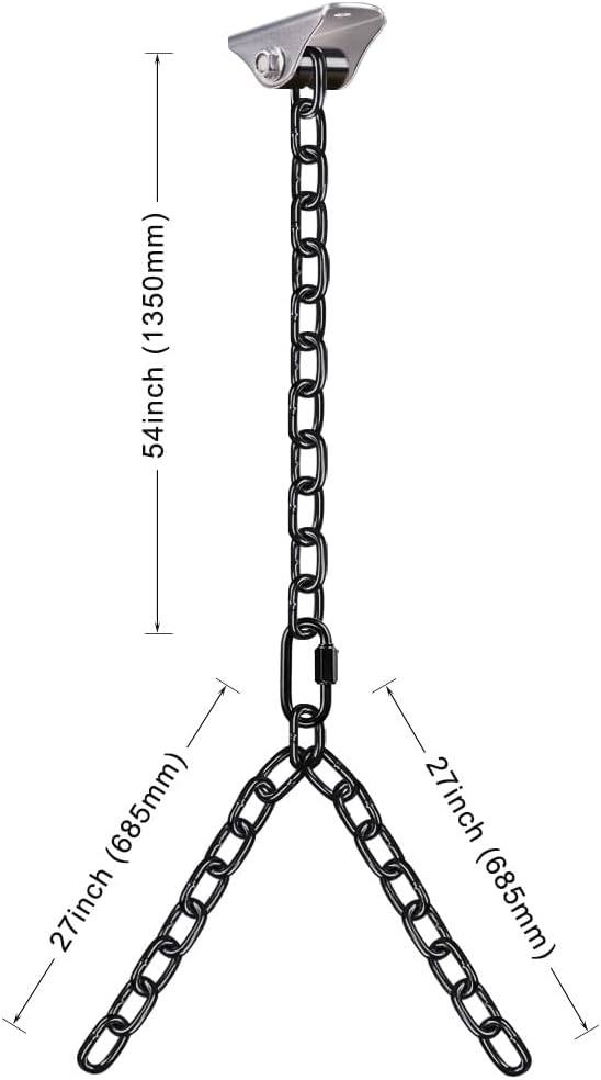 BeneLabel 2Pcs 81" (6.75 ft) Heavy Duty Porch Swing Chain with Silent Swing Hanger 1000LB Capacity Black Hanging Chair Chain Hardware for Indoor Outdoor Bench Swing, Hammock Chairs