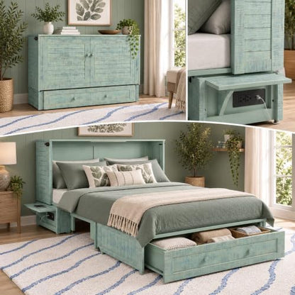 Night & Day Furniture Poppy Skye with Mattress Murphy Cabinet Bed, Queen,