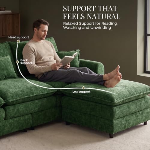 Modular Sofa Cloud Couch Sectional Couches for Living Room, Green