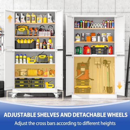 PAOFIN Metal Garage Storage Cabinet with Locking Doors and Adjustable Shelf