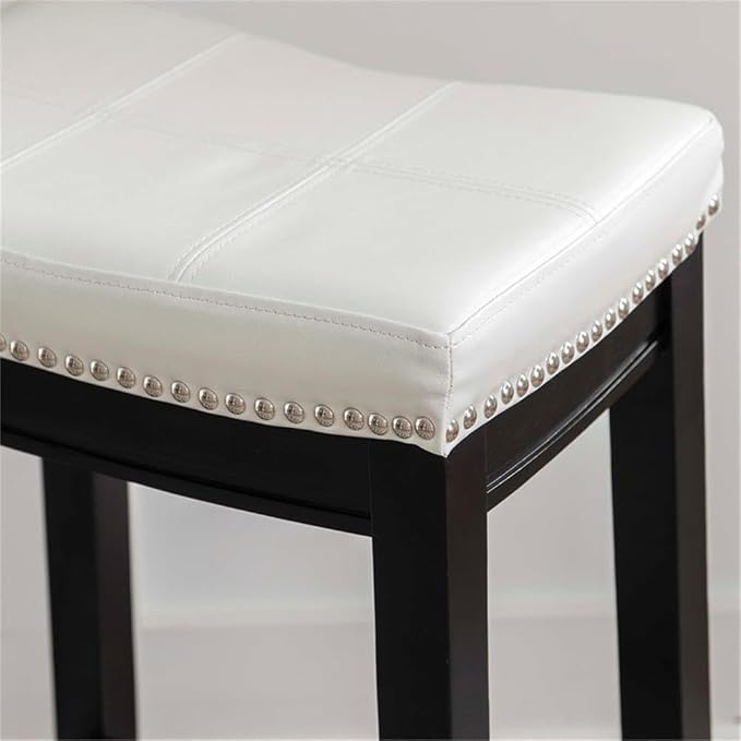 Linon Claridge Patches Counter Stool, 26-Inch, White