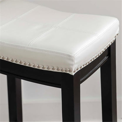 Linon Claridge Patches Counter Stool, 26-Inch, White