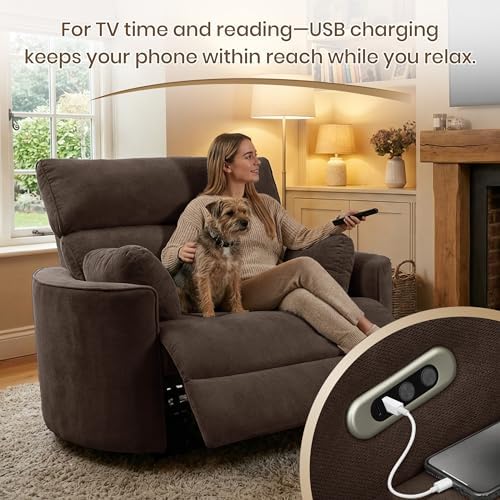 400-550 LBS Oversized Power Recliner, 32.7" Seat, Big & Tall, USB