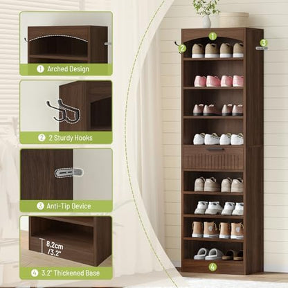 Tall Freestanding Shoe Storage Cabinet for Entryway