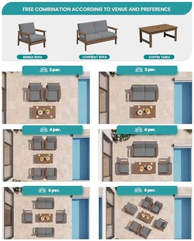 SERWALL HDPE Outdoor Sofa Set of 2