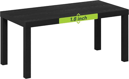 Furinno CLASSIC Coffee Table, Modern Rectangle Printer Stand, Black | 1.8" Triple Thick Tabletop, Toolless Assembly, Side Table, for Living Room, Home Office