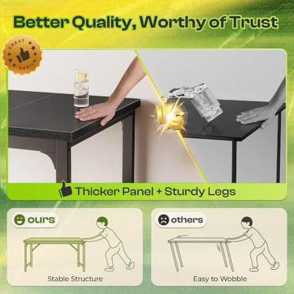 PRAISUN 70.9 x 24 Inch Computer Desk, 0.95'' Thicker, Heavy Duty, Black
