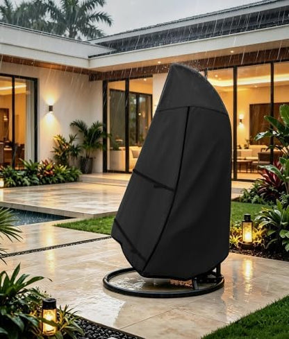 ULTCOVER Patio Hanging Egg Chair Cover, 45W x 33D x 68H in, Black