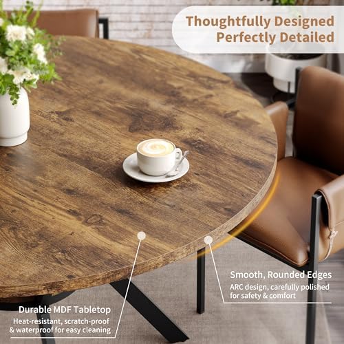 Round Dining Table for 2-4, 42'' Kitchen & Dining Room Tables with Storage