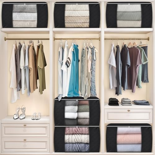 90L Clothes Storage, Foldable Thick Fabric Blanket Storage Bags
