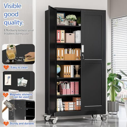 GAIOUS 79” Tall Metal Garage Storage Cabinet with Lock, Steel Tool Cabinet