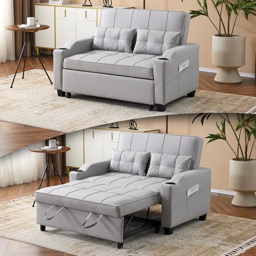 VINGLI Convertible Loveseat Sleeper Sofa Bed, Pullout Couch for Living Room