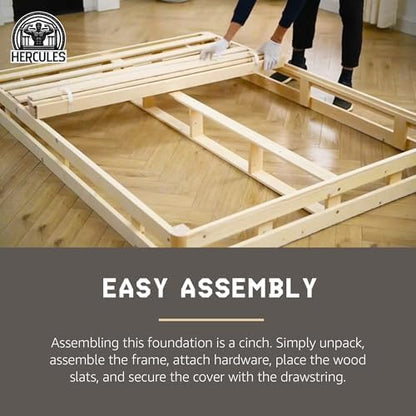 Hercules 4 Inch Low Profile Foundation Box Spring Replacement, King Size