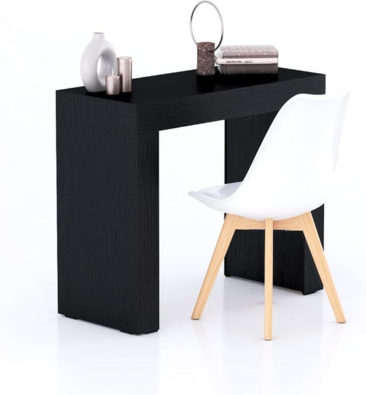 Mobili Fiver, Evolution Desk 35.4 x 15.7 in, Ashwood Black with Two Legs, Made in Italy
