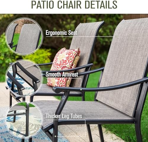 Sophia & William Patio Dining Set for 6, Expandable Table & Sling Chairs