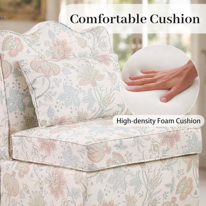 Floral Accent Chairs Set of 2, French-Inspired Lounge Chair