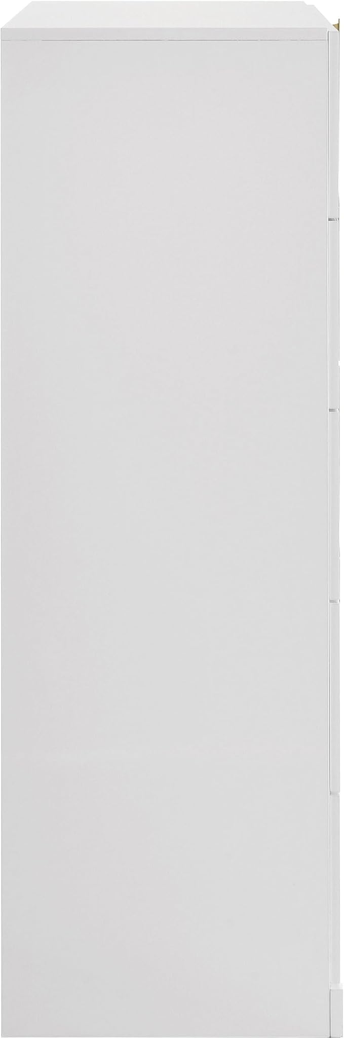 Coaster Home Furnishings - INES - Wood - 5-Drawer Chest with Vertical Gold Pulls, English Dovetail Joinery and Contemporary Design - Bedroom - White High Gloss - 223095