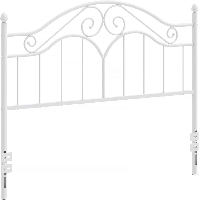 Headboard for Queen Size Bed Frame Vintage Bed Metal Headboard Only | Platform Bed Headboard,Height Adjustable,Sturdy and Stable,Easy Assembly,White