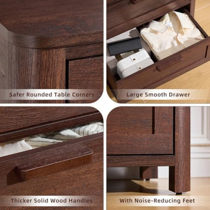 Joaxswe Farmhouse 6 Drawer Dresser for Bedroom, Walnut